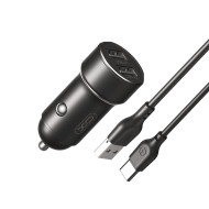 Зарядно за автомобил 12V XO - CC53 12W, Mini Metal 2.4A, 2xUSB-A + кабел Type-C Зарядно за автомобил 12V XO - CC53 12W, Mini Metal 2.4A, 2xUSB-A + кабел Type-C