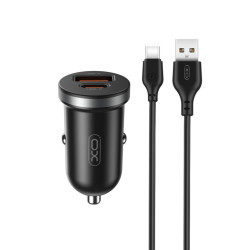 Зарядно за автомобил 12V XO - CC56 30W, USB-A, USB-C, QC 3.0, PD3, CC56 + кабел Type-C Зарядно за автомобил 12V XO - CC56 30W, USB-A, USB-C, QC 3.0, PD3, CC56 + кабел Type-C