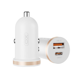 Зарядно за автомобил 12V XO - CC56 30W, USB-A, USB-C, QC 3.0, PD3, CC56 + кабел Lightning Зарядно за автомобил 12V XO - CC56 30W, USB-A, USB-C, QC 3.0, PD3, CC56 + кабел Lightning