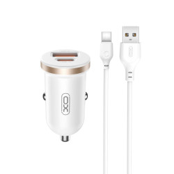 Зарядно за автомобил 12V XO - CC56 30W, USB-A, USB-C, QC 3.0, PD3, CC56 + кабел Type-C Зарядно за автомобил 12V XO - CC56 30W, USB-A, USB-C, QC 3.0, PD3, CC56 + кабел Type-C