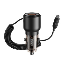 Зарядно за автомобил 12V XO - CC59 110W, USB-A/QC 3.0 + USB-C/PD3 + кабел Type-C  Зарядно за автомобил 12V XO - CC59 110W, USB-A/QC 3.0 + USB-C/PD3 + кабел Type-C