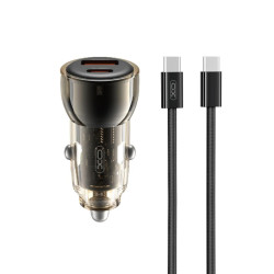 Зарядно за автомобил 12V XO - CC60 60W, USB-A/QC 3.0 + USB-C/PD3 + кабел Type-C - Type-C Зарядно за автомобил 12V XO - CC60 60W, USB-A/QC 3.0 + USB-C/PD3 + кабел Type-C - Type-C