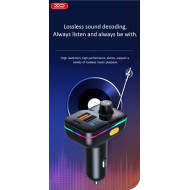 Трансмитер XO - BCC09,  MP3 Wireless 25W, 1xUSB-A, 1xUSB-A, USB-C, TF Card, QC 3.1A  Трансмитер XO - BCC09,  MP3 Wireless 25W, 1xUSB-A, 1xUSB-A, USB-C, TF Card, QC 3.1A