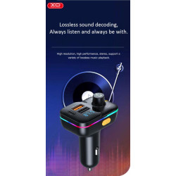 Трансмитер XO - BCC09,  MP3 Wireless 25W, 1xUSB-A, 1xUSB-A, USB-C, TF Card, QC 3.1A  Трансмитер XO - BCC09,  MP3 Wireless 25W, 1xUSB-A, 1xUSB-A, USB-C, TF Card, QC 3.1A