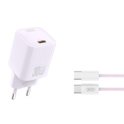 Зарядно устройство 220V XO - L148 30W, USB-C, PD + кабел Type-C към Type-C Зарядно устройство 220V XO - L148 30W, USB-C, PD + кабел Type-C към Type-C