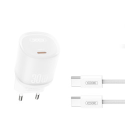 Зарядно устройство 220V XO - L150 30W, USB-C, PD + кабел Type-C към Type-C Зарядно устройство 220V XO - L150 30W, USB-C, PD + кабел Type-C към Type-C