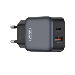 Зарядно устройство 220V XO - L156 30W, USB-A, USB-C + кабел Type-C към Lightning Зарядно устройство 220V XO - L156 30W, USB-A, USB-C + кабел Type-C към Lightning