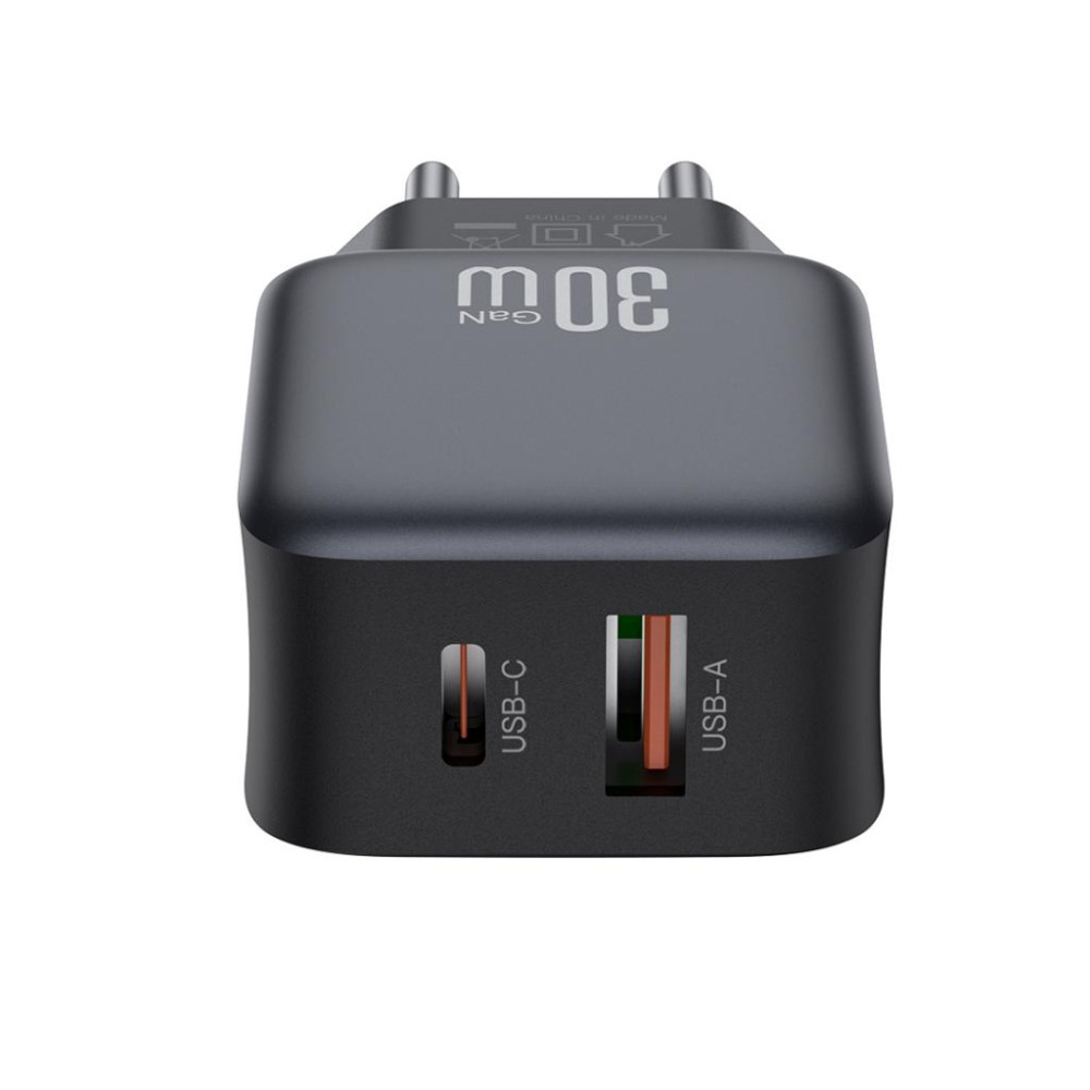 Зарядно устройство 220V XO - L156 30W, USB-A, USB-C + кабел Type-C към Lightning Зарядно устройство 220V XO - L156 30W, USB-A, USB-C + кабел Type-C към Lightning