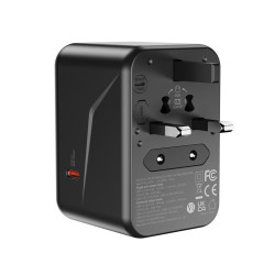Зарядно устройство 220V 2xUSB-A, 3xUSB-C, AC + Преходник от към всички стандарти XO - WL22, 65W Зарядно устройство 220V 2xUSB-A, 3xUSB-C, AC + Преходник от към всички стандарти XO - WL22, 65W