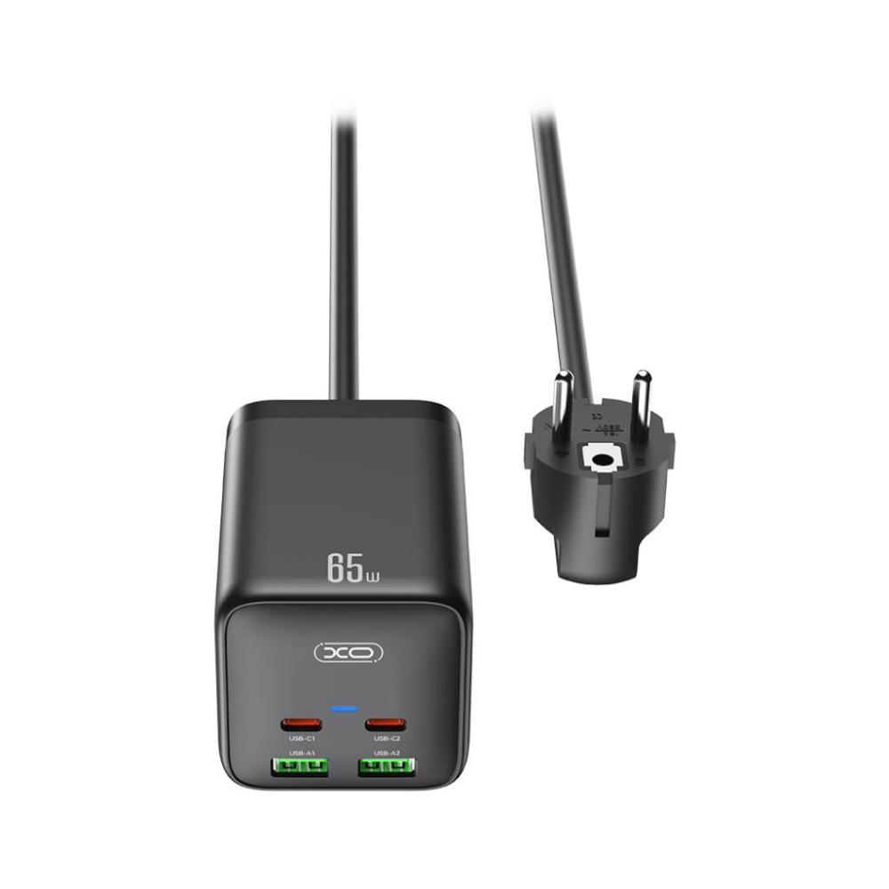 Зарядно устройство 220V 2xUSB-A, 2xUSB-C, AC XO - WL24, 65W Зарядно устройство 220V 2xUSB-A, 2xUSB-C, AC XO - WL24, 65W