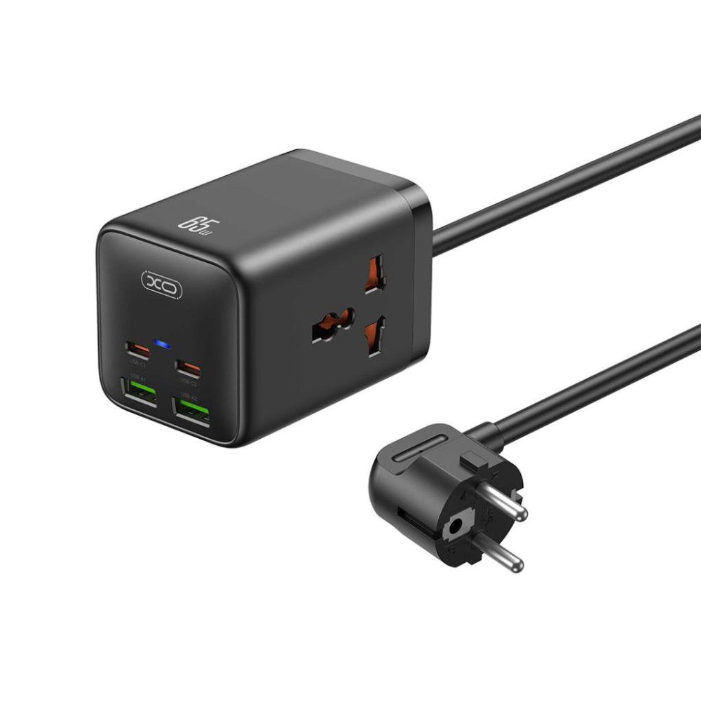 Зарядно устройство 220V 2xUSB-A, 2xUSB-C, AC XO - WL24, 65W Зарядно устройство 220V 2xUSB-A, 2xUSB-C, AC XO - WL24, 65W