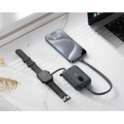 Безжична външна батерия XO PR260 + кабел Type-C - 10 000 mAh, 20W + Wireless ЗУ за Apple часовник   Безжична външна батерия XO PR260 + кабел Type-C - 10 000 mAh, 20W + Wireless ЗУ за Apple часовник