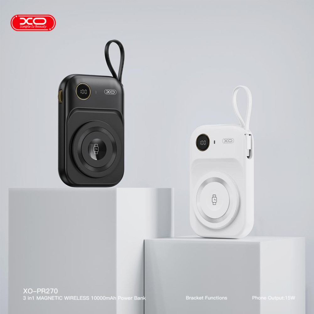 Външна батерия XO PR270 + кабел Type-C - 10 000 mAh, 22.5W Външна батерия XO PR270 + кабел Type-C - 10 000 mAh, 22.5W