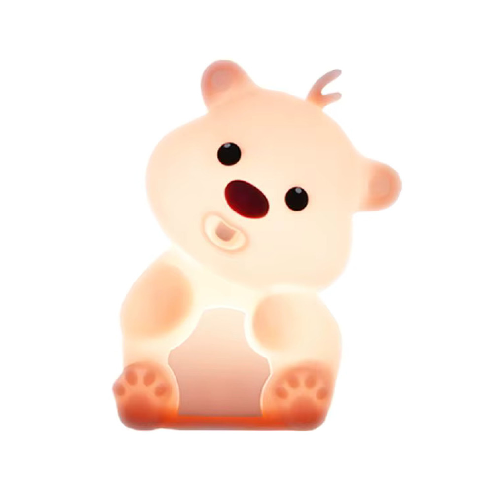 Нощна лампа Nimbo Silicone Bear, TAP, 3-whites, USB
