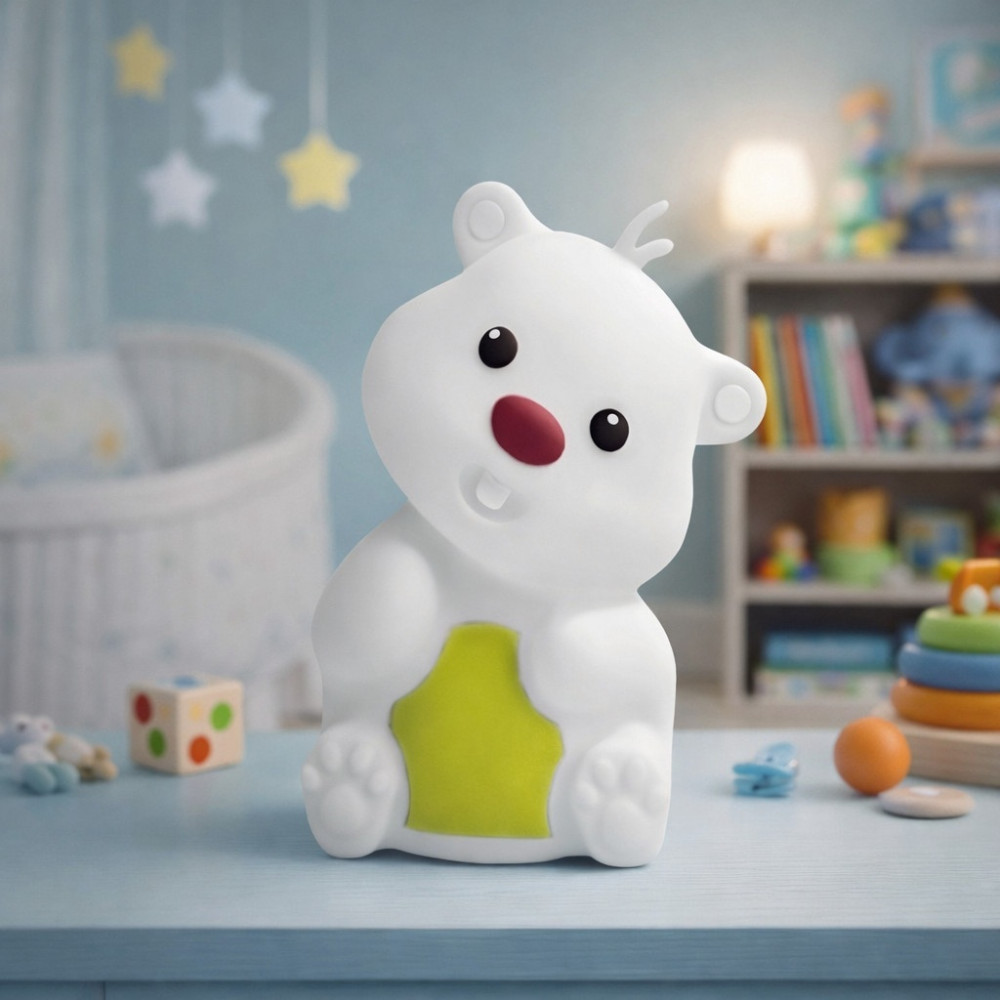 Нощна лампа Nimbo Silicone Bear, TAP, 3-whites, USB
