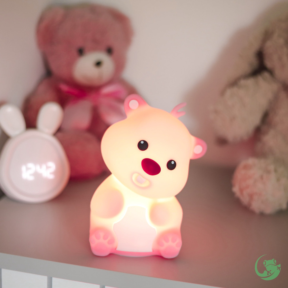 Нощна лампа Nimbo Silicone Bear, TAP, 3-whites, USB