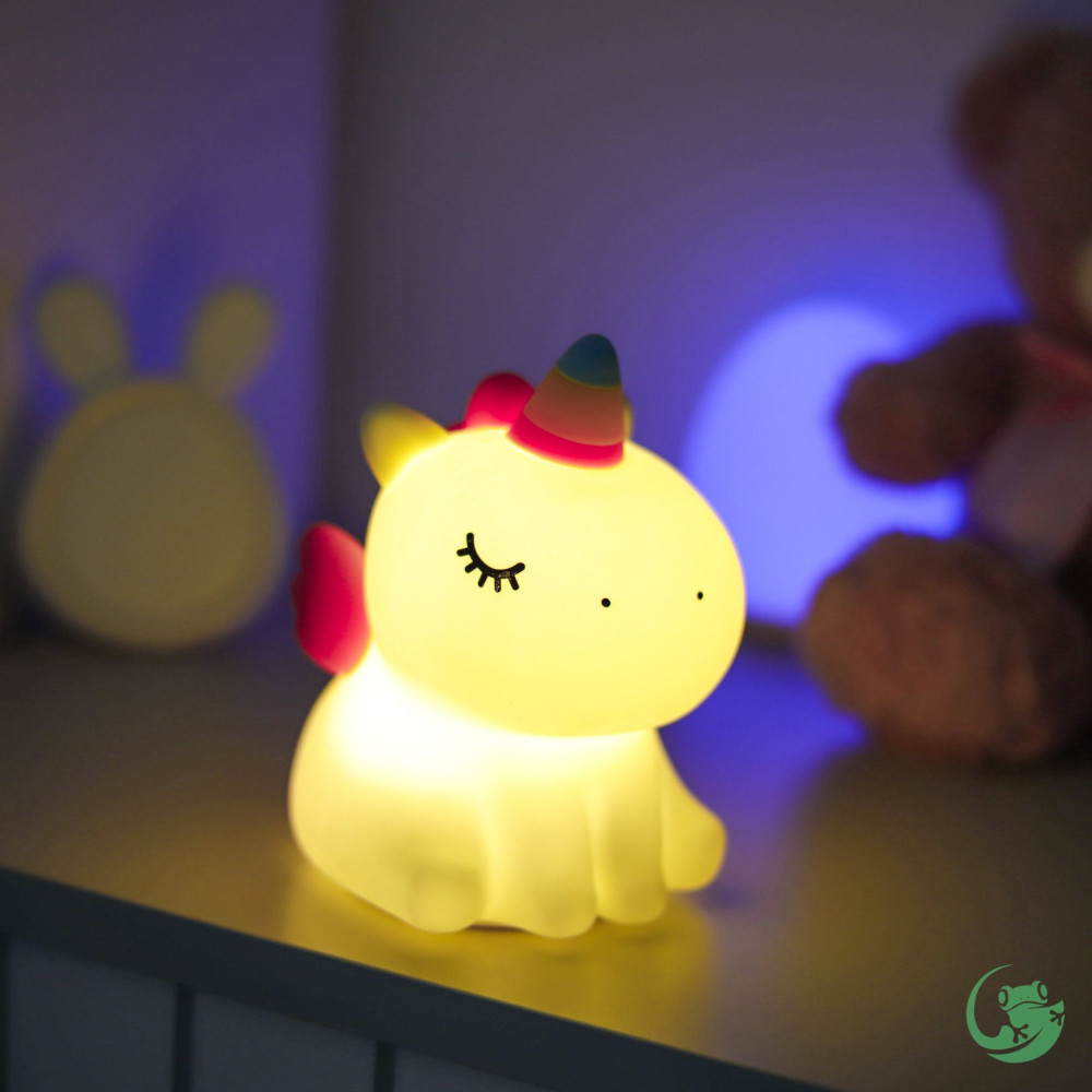 Нощна лампа Nimbo Silicone Fluffy unicorn, TAP, 3-whites, USB