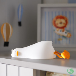 Нощна лампа Nimbo Silicone Laying duck, TAP, 3-whites, USB, timer