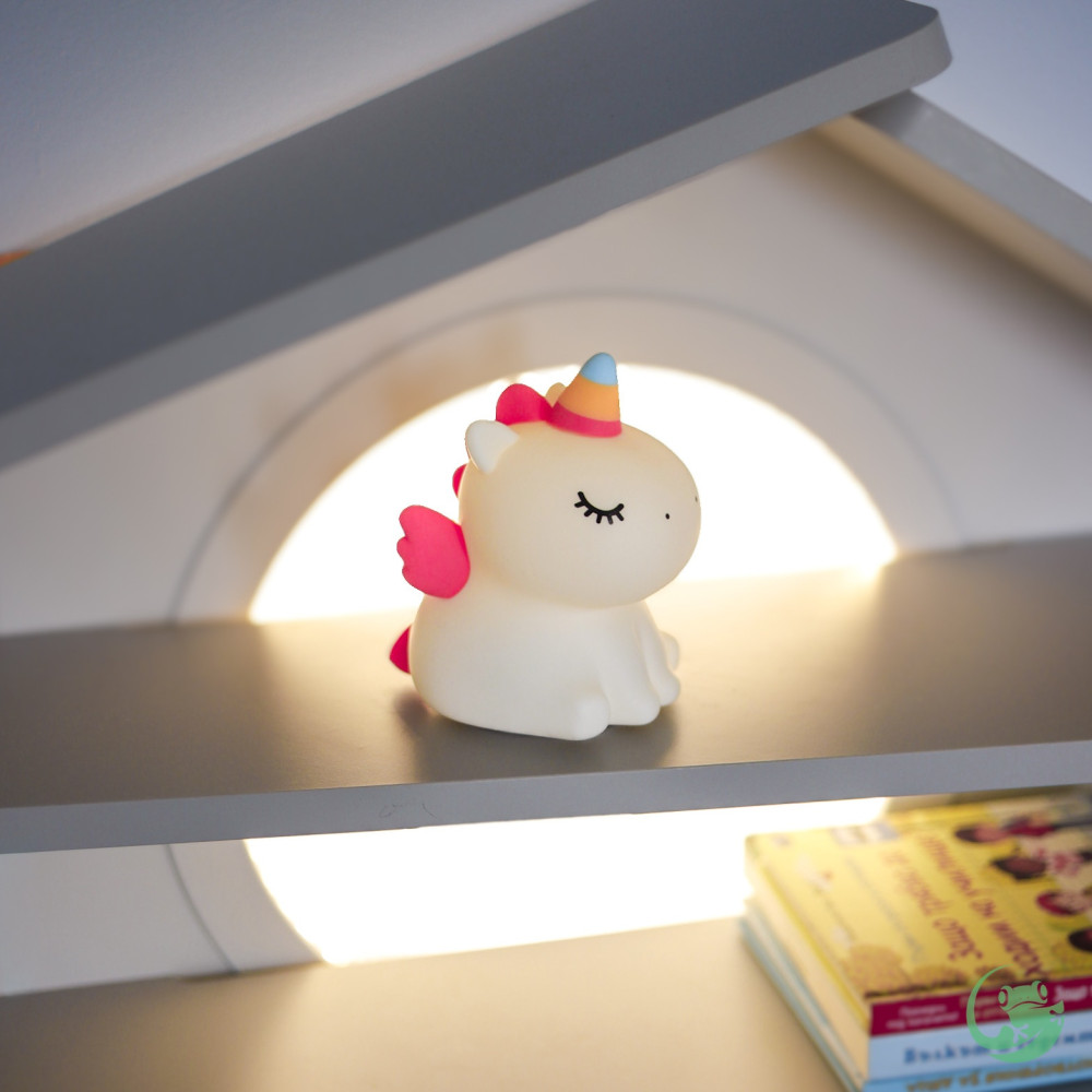 Нощна лампа Nimbo Silicone Fluffy unicorn, TAP, 3-whites, USB