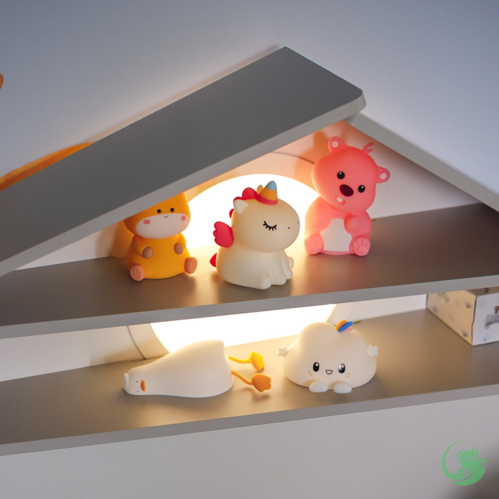 Нощна лампа Nimbo Silicone Bear, TAP, 3-whites, USB