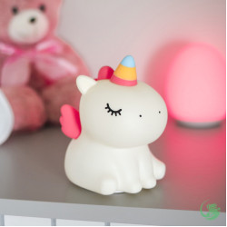 Нощна лампа Nimbo Silicone Fluffy unicorn, TAP, 3-whites, USB