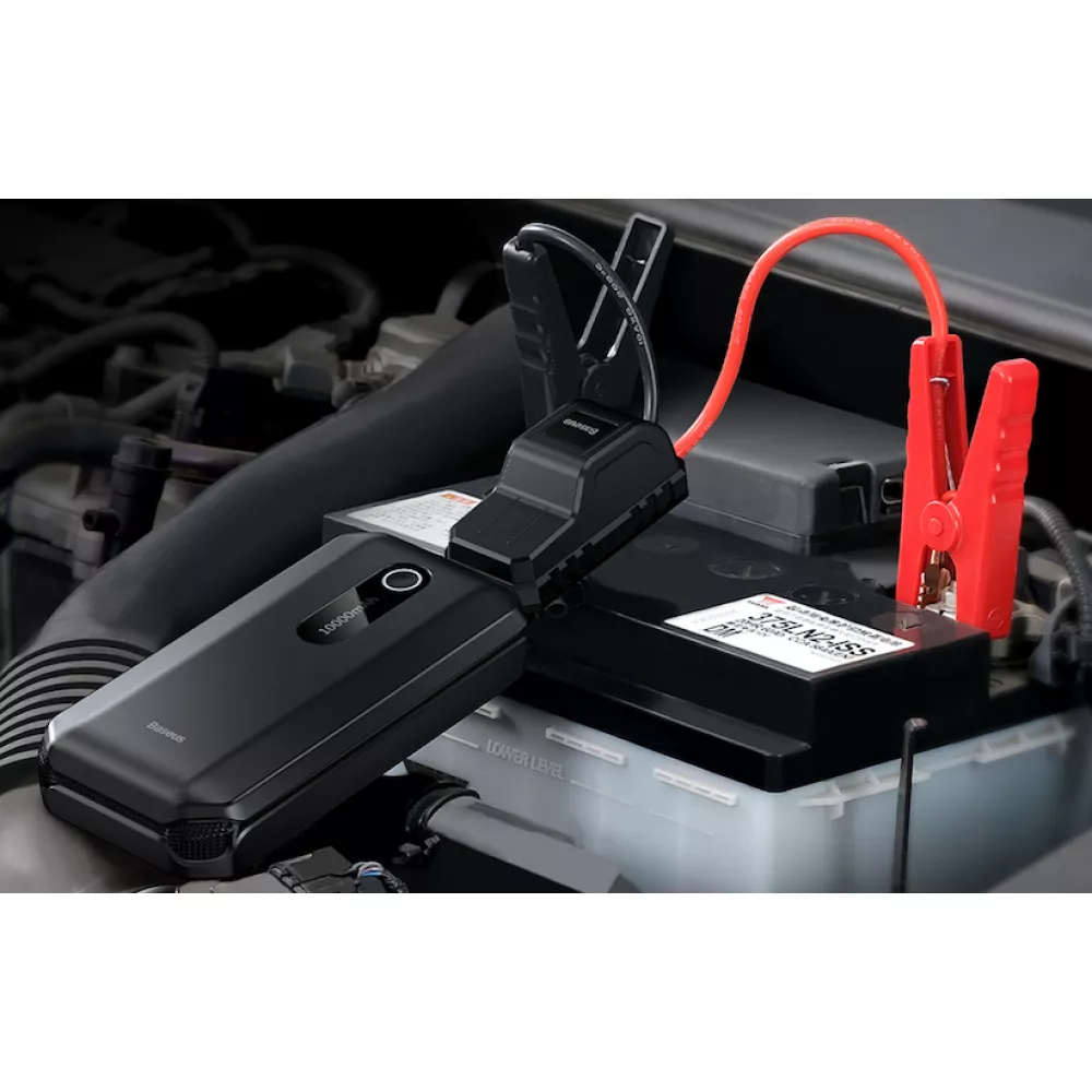 Стартер за автомобил и външна батерия Baseus (CGNL020101) - 10 000 mAh, 1000A + фенер