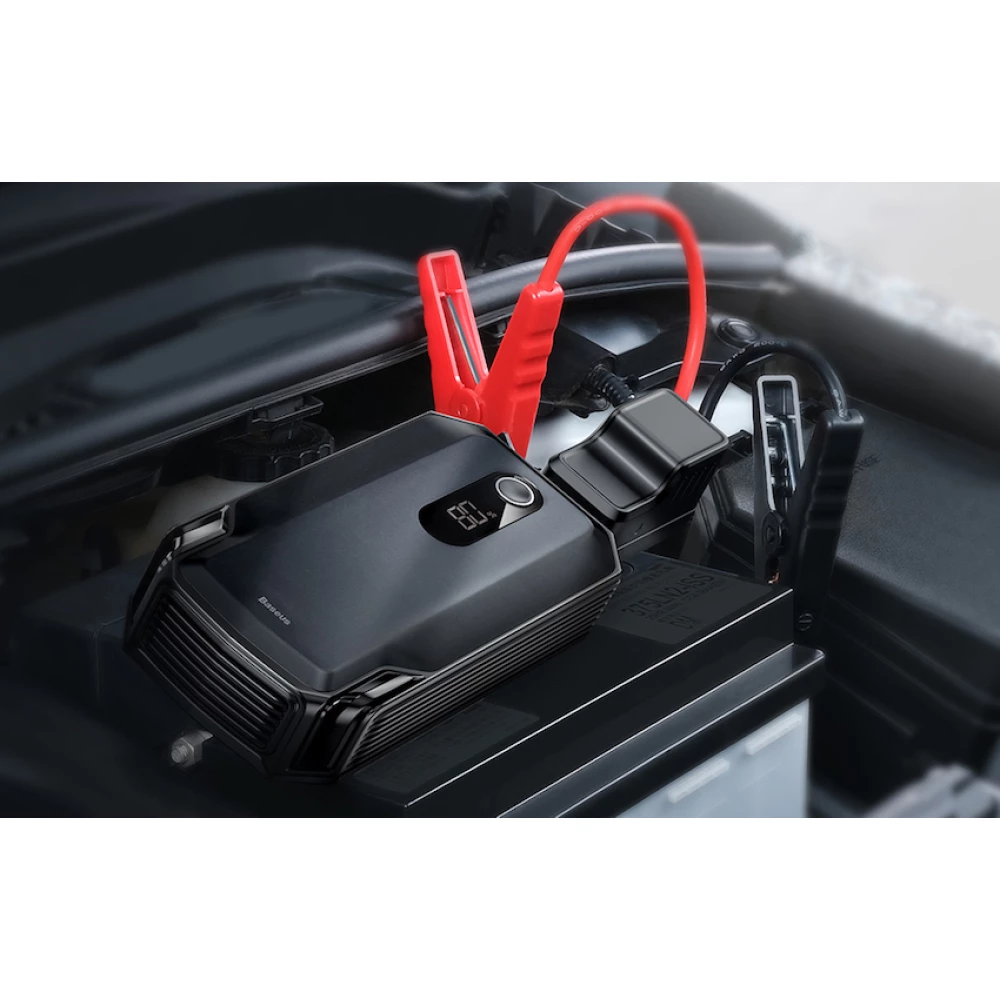 Стартер за автомобил и външна батерия Baseus (CGNL020001) - 20 000 mAh, 2000A + фенер, 42W