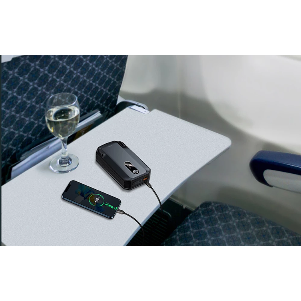 Стартер за автомобил и външна батерия Baseus (CGNL020001) - 20 000 mAh, 2000A + фенер, 42W