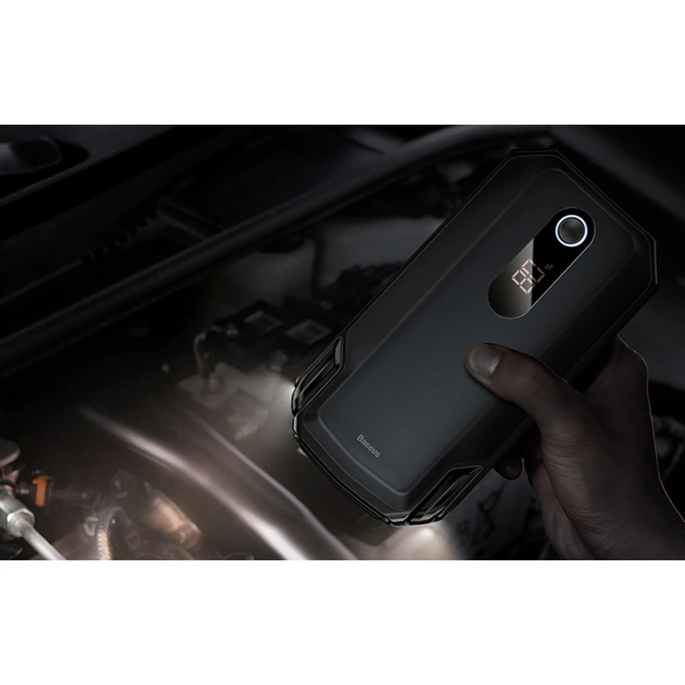 Стартер за автомобил и външна батерия Baseus (CGNL020001) - 20 000 mAh, 2000A + фенер, 42W