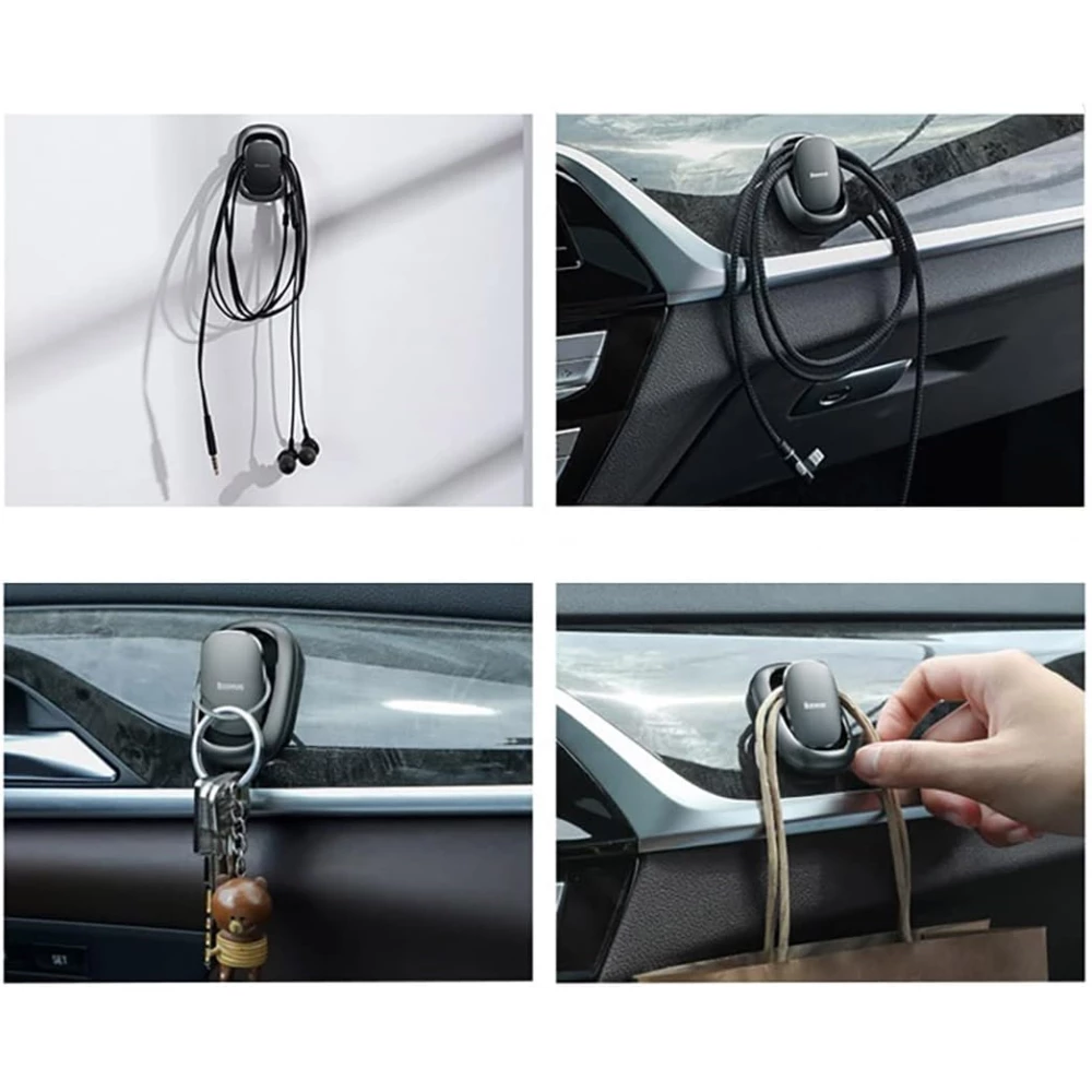 Комплект закачалки за автомобил BASEUS - Beetle (ACGGJK-0G), за залепяне - 2 бр.