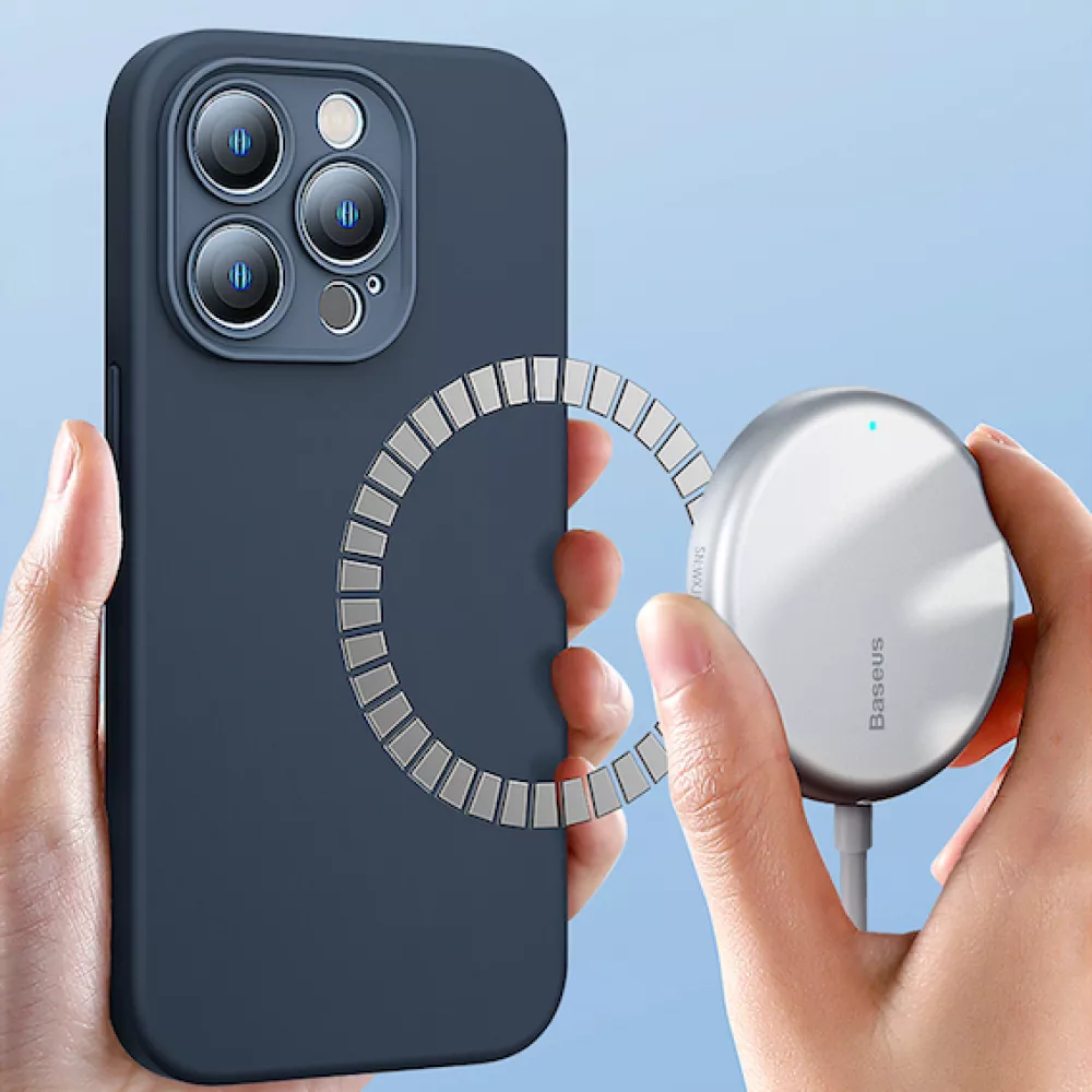 Калъф + стъклен протектор BASEUS Liquid Gel MagSafe за Apple iPhone 14 Pro