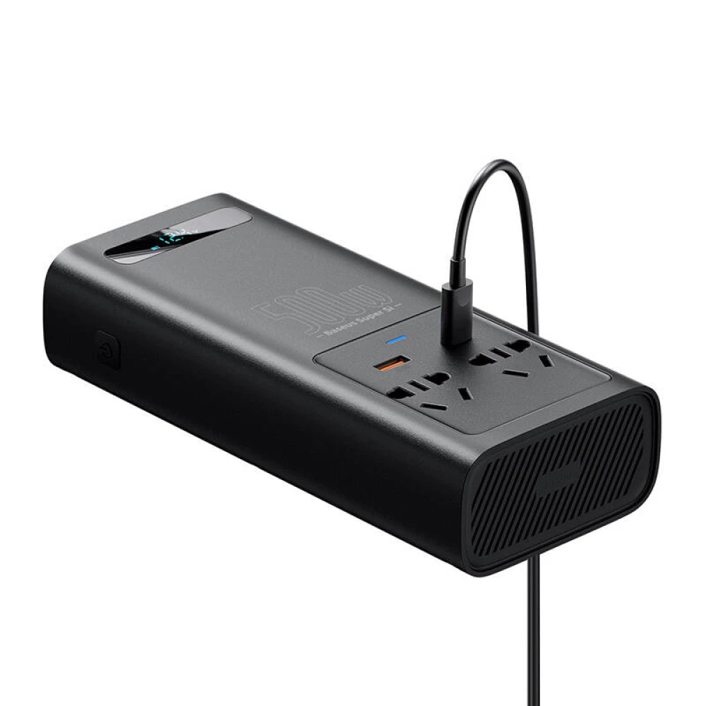 Инвертор за кола 12V/24V BASEUS, 500W, 2*AC, USB-A, USB-C (CGNB000101)