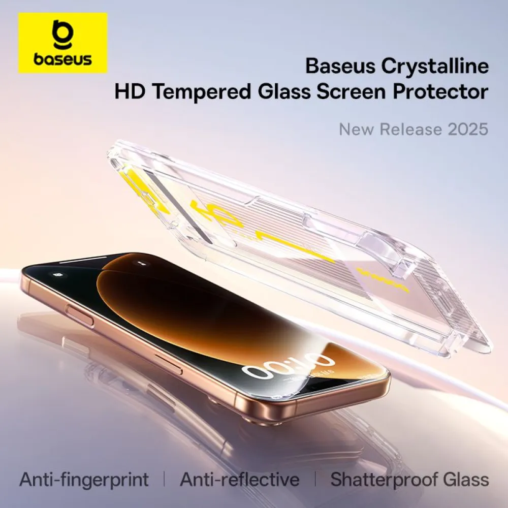 Стъклен протектор BASEUS Crystalline Series HD за Apple iPhone 17 Pro Max, Easy-fix 2/pc. (P0047705)