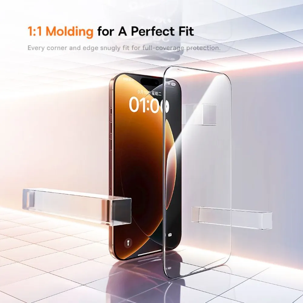 Стъклен протектор BASEUS Crystalline Series HD за Apple iPhone 17 Pro Max, Easy-fix 2/pc. (P0047705)