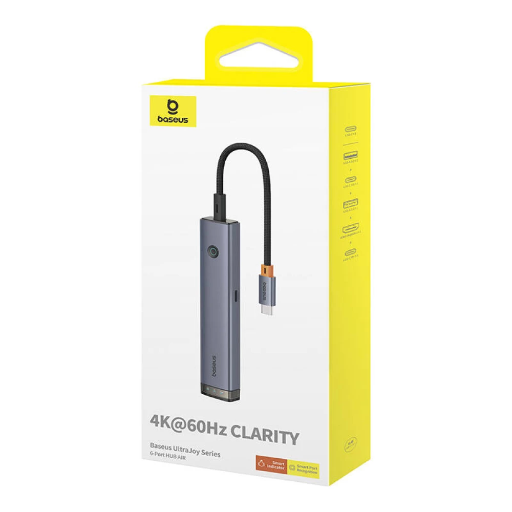 ХЪБ 6в1 BASEUS AIR UltraJoy от Type-C към 2xUSB3.0, USB2.0, USB-C(PD) 100W, PD, HDMI 4K/60Hz - B00052802811-02