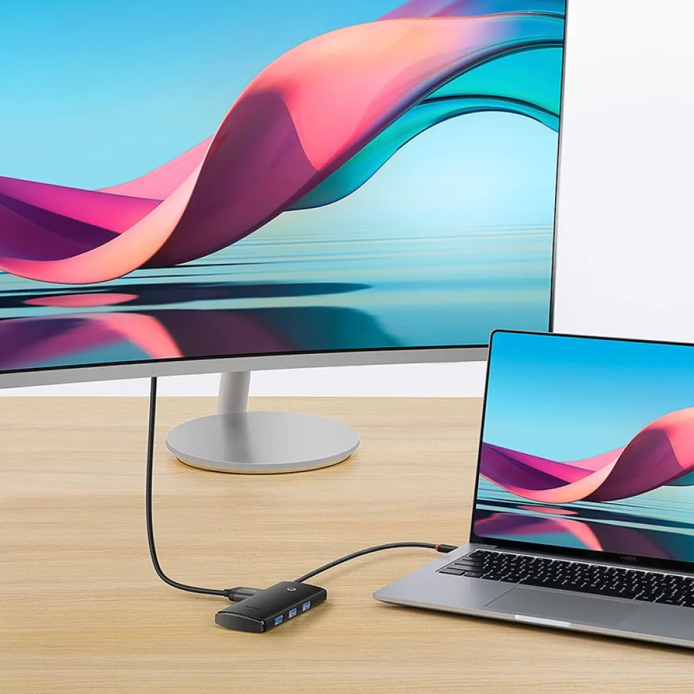 Хъб 5-в-1 BASEUS Lite S. от Type-C към 3xUSB3.0, USB-C (PD) 100W, HDMI, Lite S.  - (WKQX040001)