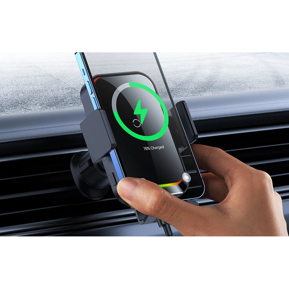 Холдер BASEUS + Wireless 15W, Halo Electric (SUDD000001)