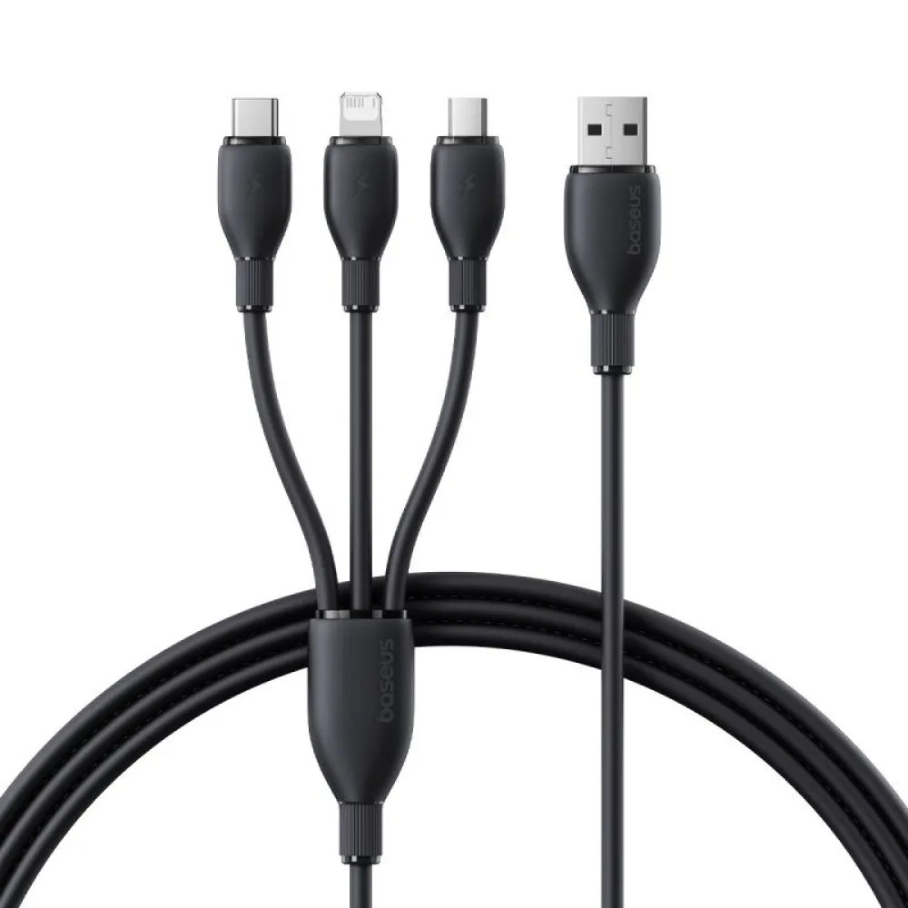  Кабел 3-в-1 BASEUS Ultra-fast , USB-A към Type-C, Lightning и Micro USB, (P10376303121-00) 1.3 метра