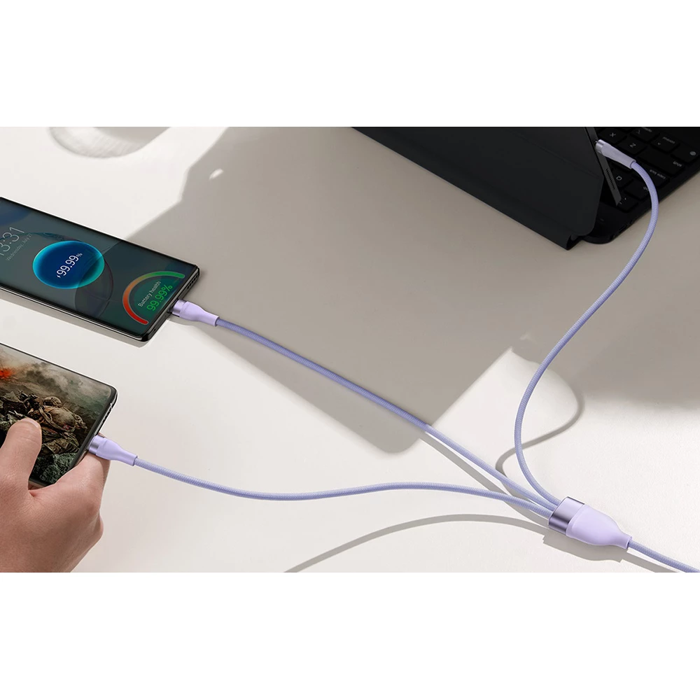 Кабел 3-в-1 BASEUS - Flash Series 100W (CASS030205), Type-C, 1.5 метра