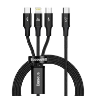  Кабел 3-в-1 BASEUS, Rapid (CAMLT-SC01), Type-C към Type-C, Lightning и Micro USB, 1.5 метра