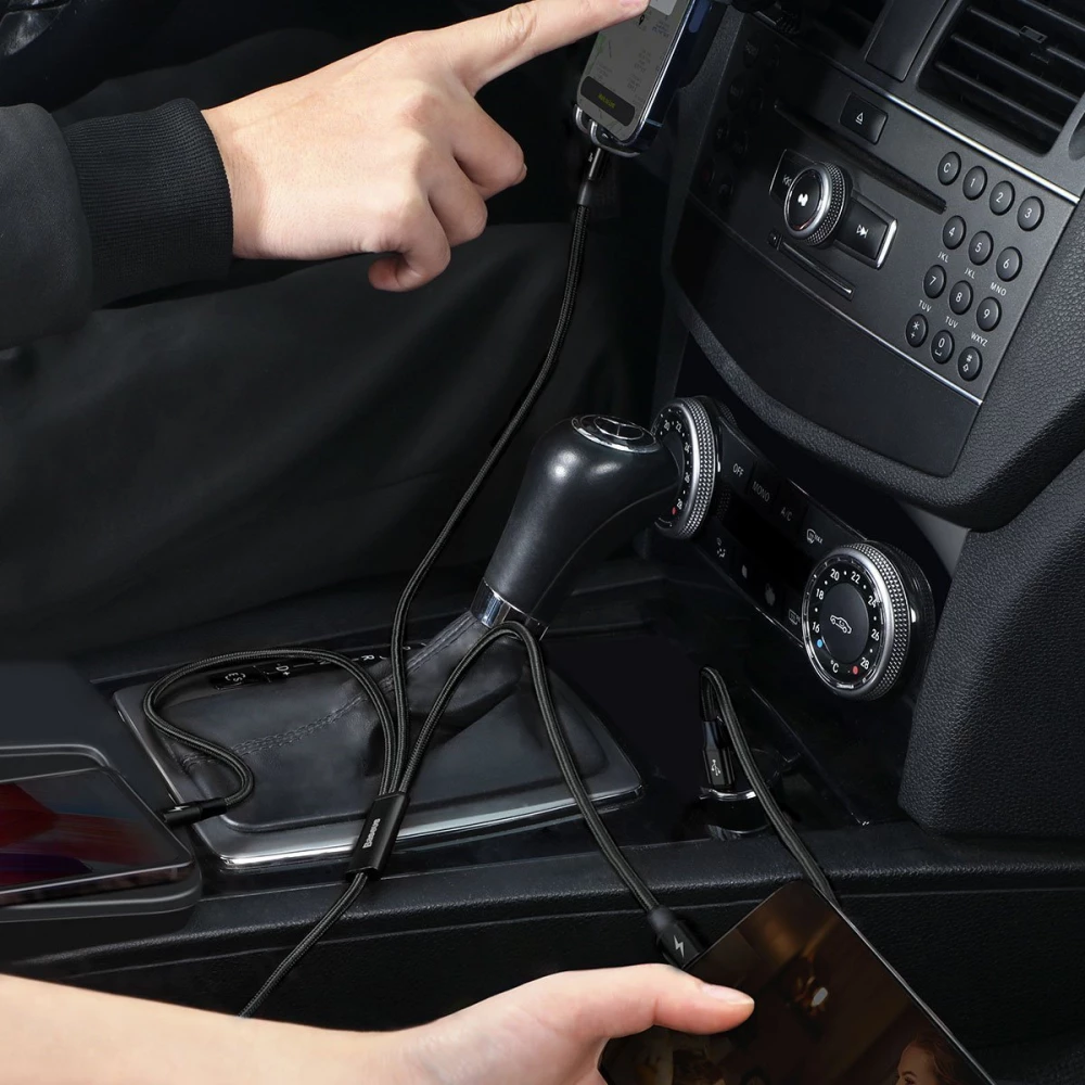  Кабел 3-в-1 BASEUS, Rapid (CAMLT-SC01), Type-C към Type-C, Lightning и Micro USB, 1.5 метра