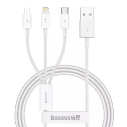 Кабел 3-в-1 BASEUS - Superior Data (P10320105221-00), 3.5A, 1 метър