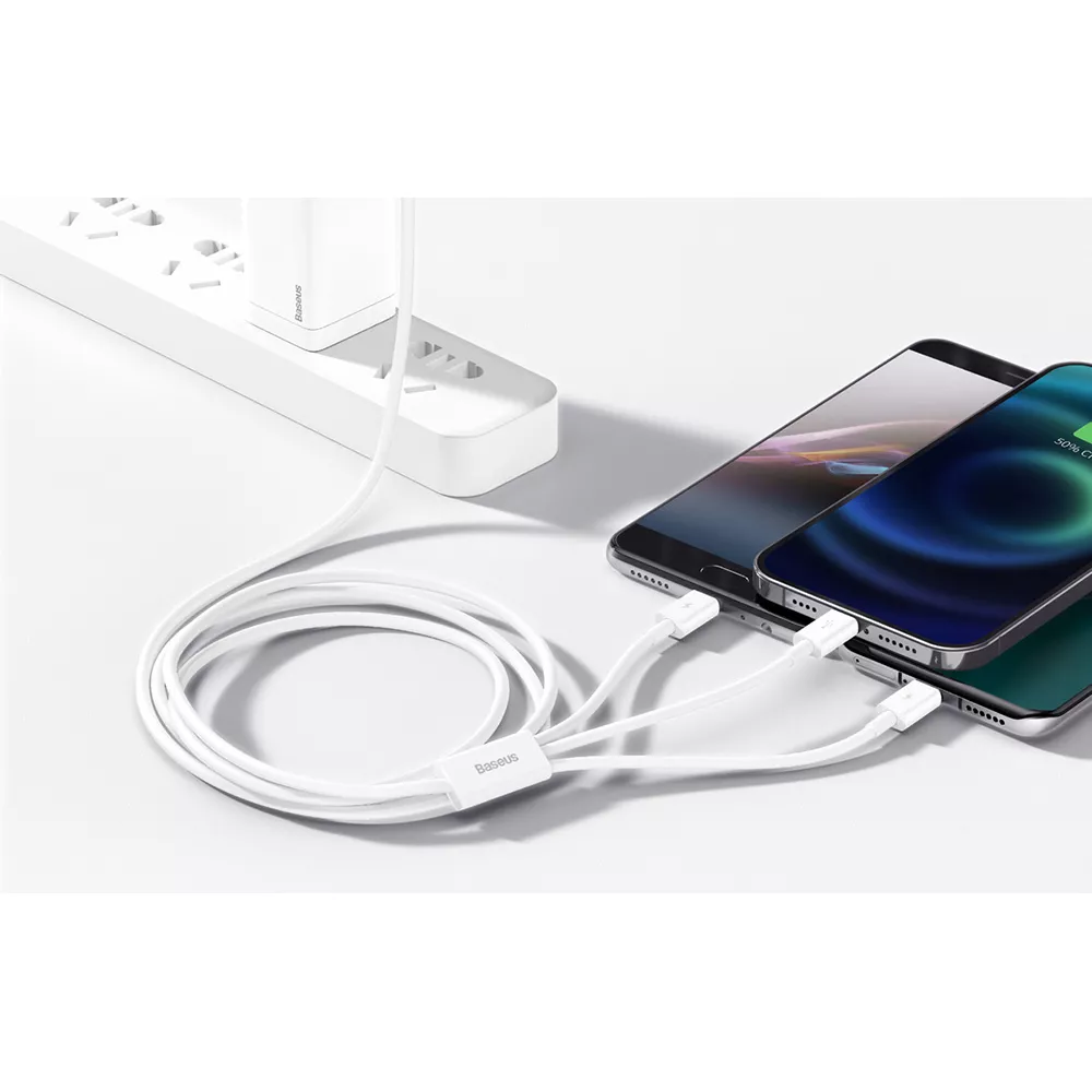  Кабел 3-в-1 BASEUS - Superior Data (CAMLTYS-02), 3.5A, 1.5 метра