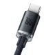 Кабел BASEUS 100W, USB-A - Type-C, Crystal Shine, черен (CAJY000401), 1.2 метра
