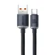 Кабел BASEUS 100W, USB-A - Type-C, Crystal Shine, черен (CAJY000401), 1.2 метра