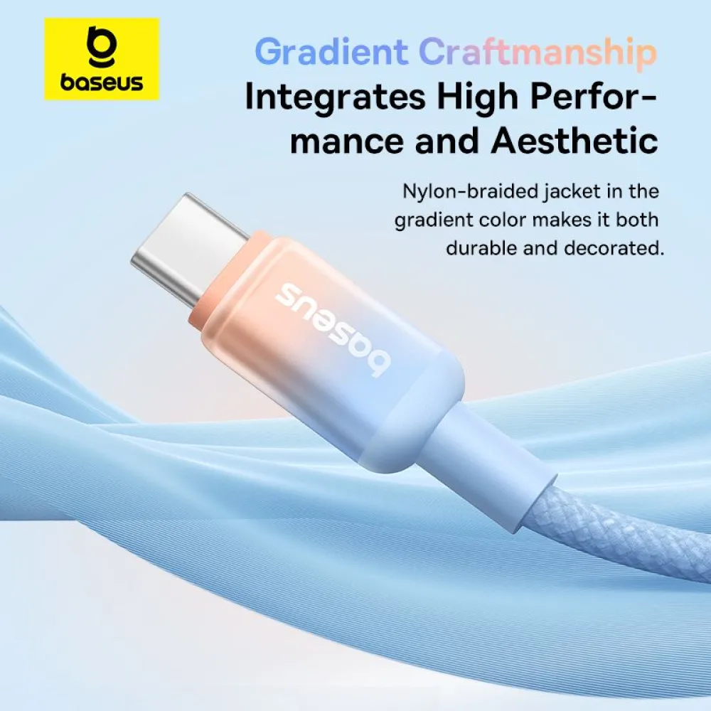  Кабел BASEUS 100W, TYPE-C към Type-C, Discolor Series, 1 метър (P10374902311-00)