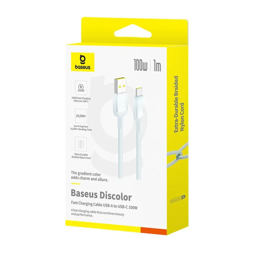  Кабел BASEUS 100W, USB-A към Type-C, Discolor Series (E0420801), 2 метра