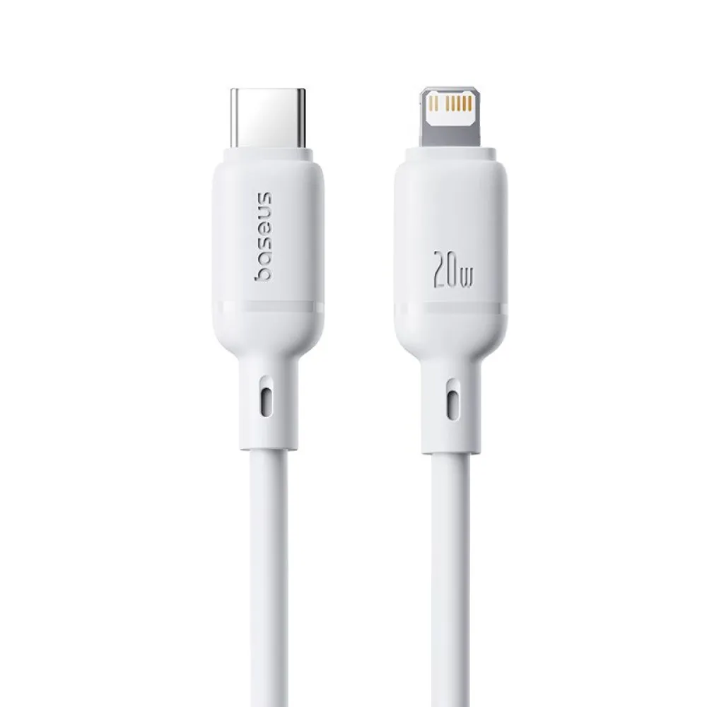  Кабел BASEUS 20W, USB-C - Lightning, Silky Series (P10377700213-00), 1 метър