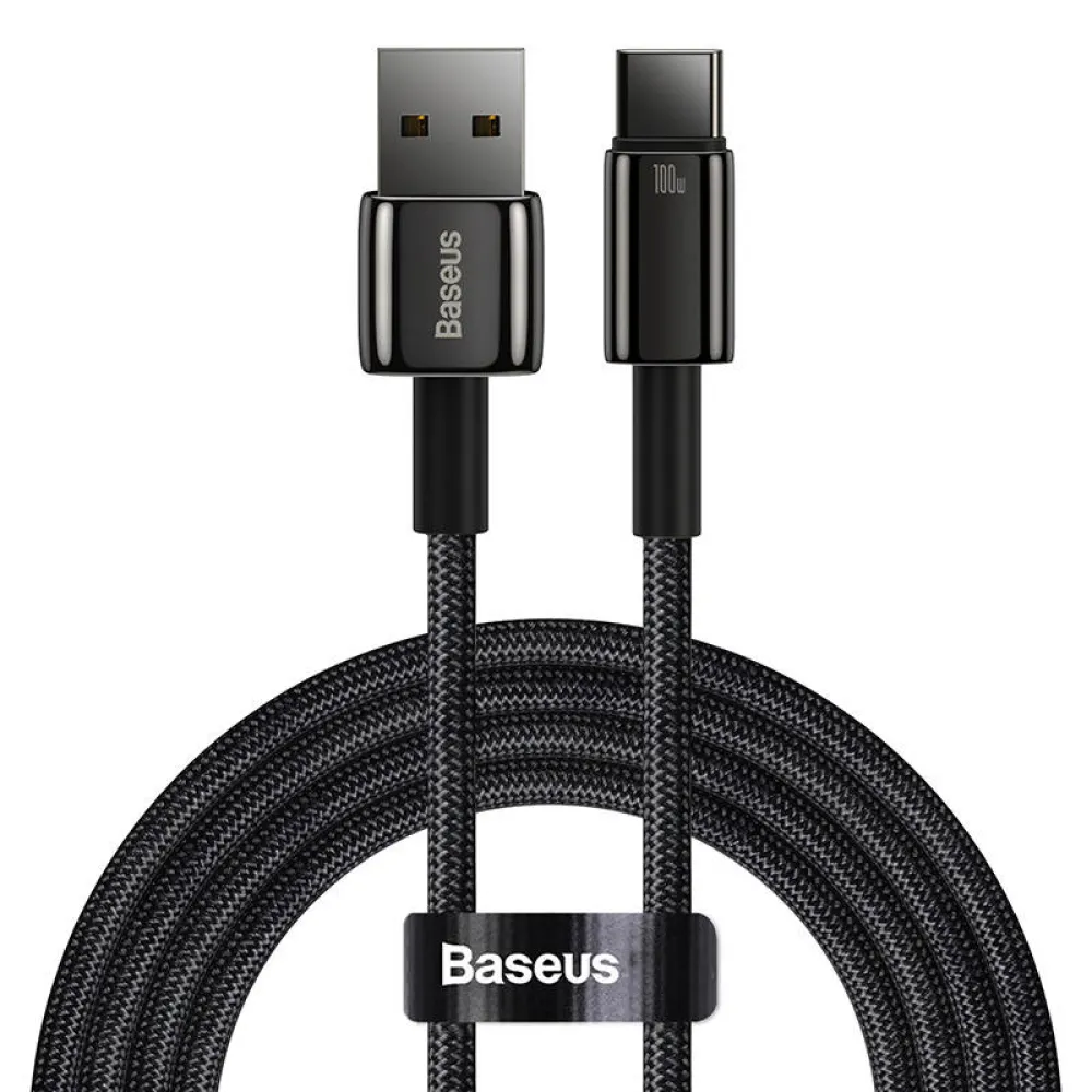  Кабел BASEUS 100W, USB-A - Type-C, Tungsten Gold (CAWJ000101), 2 метра