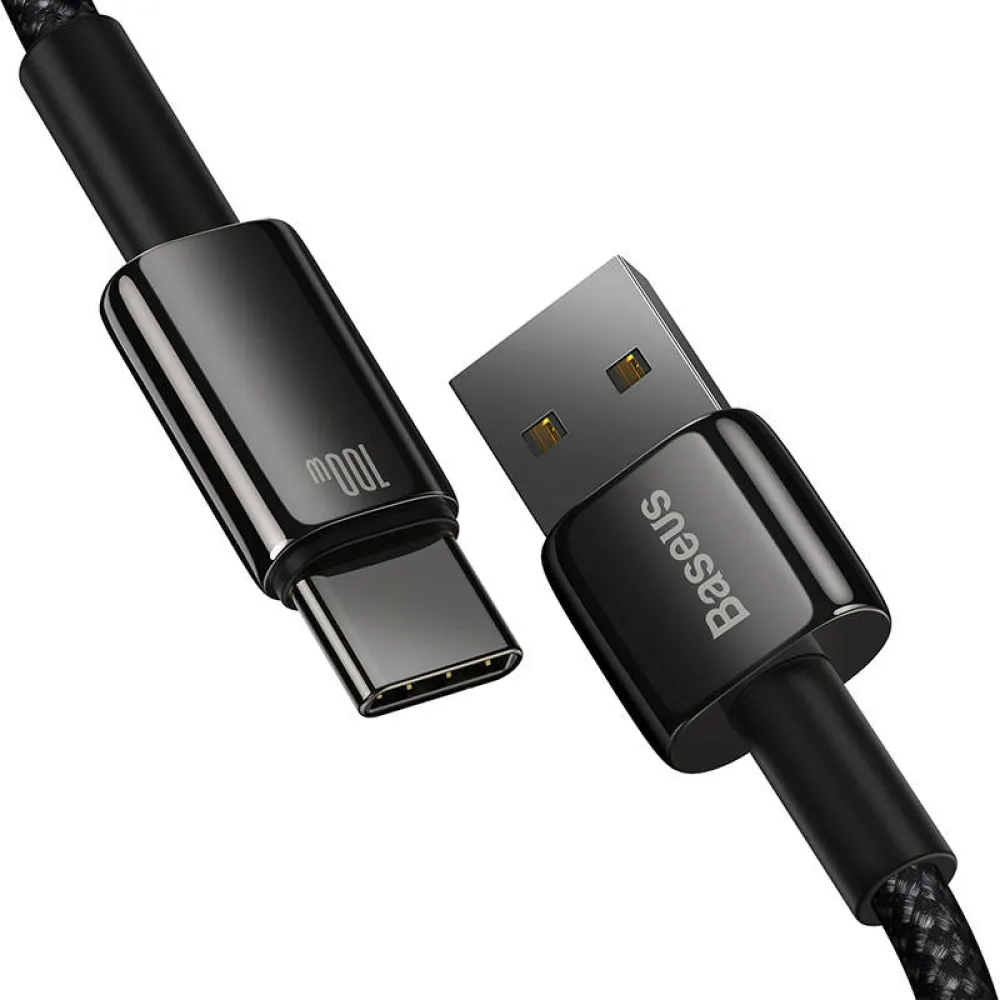  Кабел BASEUS 100W, USB-A - Type-C, Tungsten Gold (CAWJ000101), 2 метра